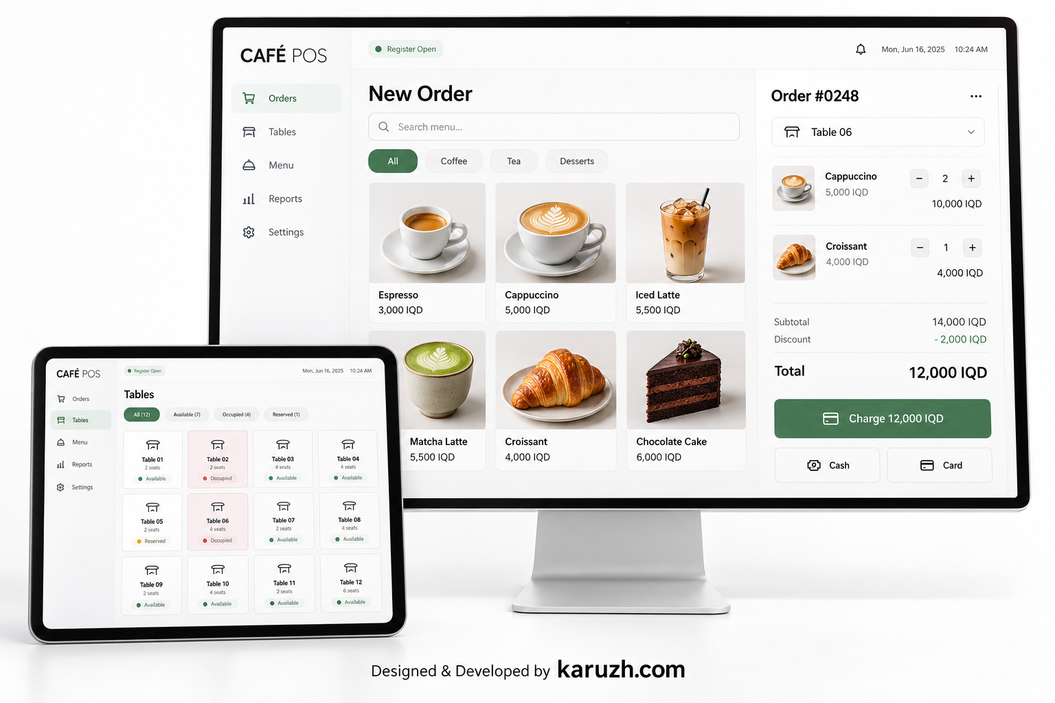 White Café POS & Live Kitchen Display